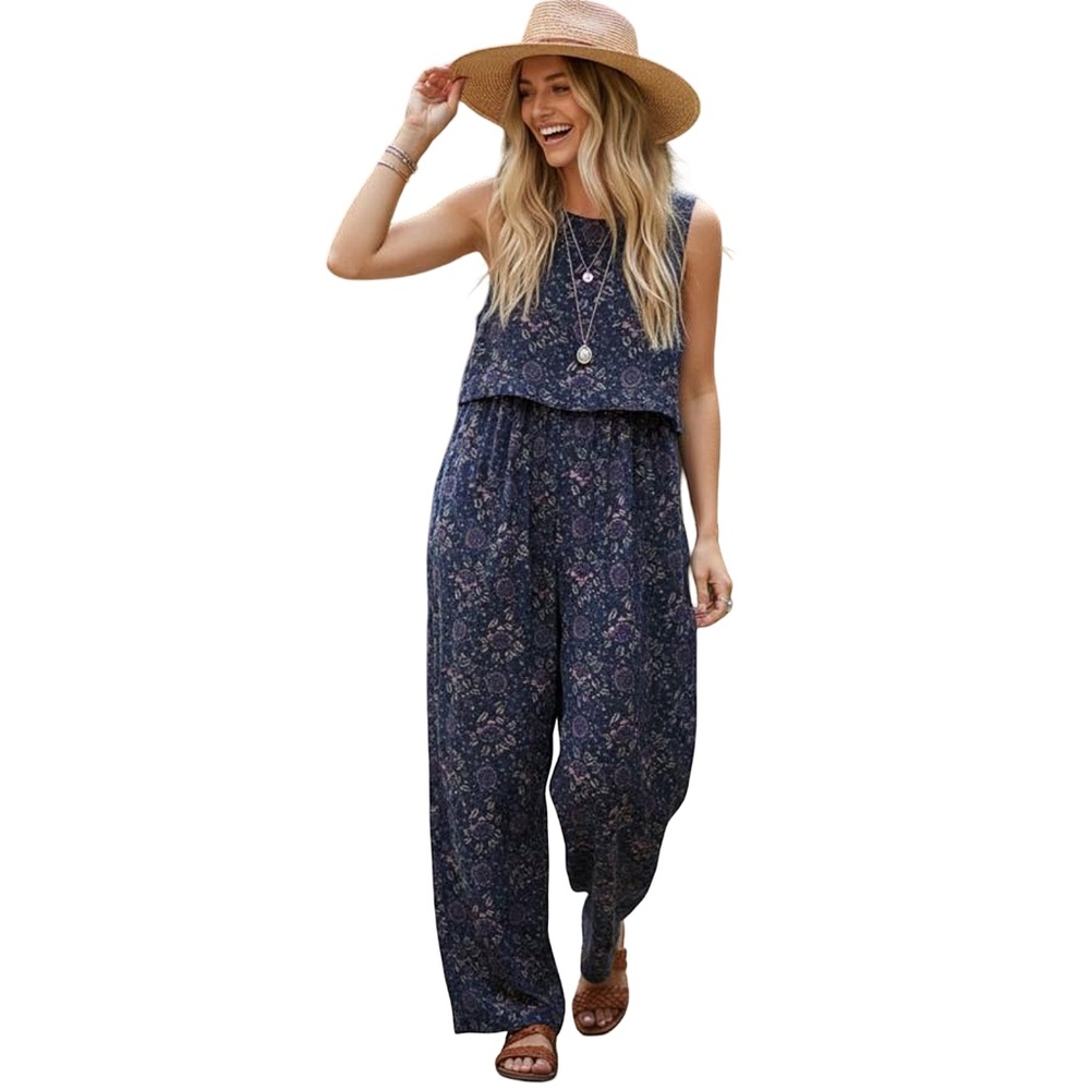 Vintage 80s Laura Ashley Prairie Jumpsuit Romper Playsuit Floral Jumper Corduroy